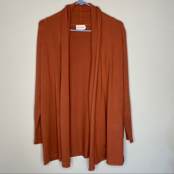 rust colored duster cardigan